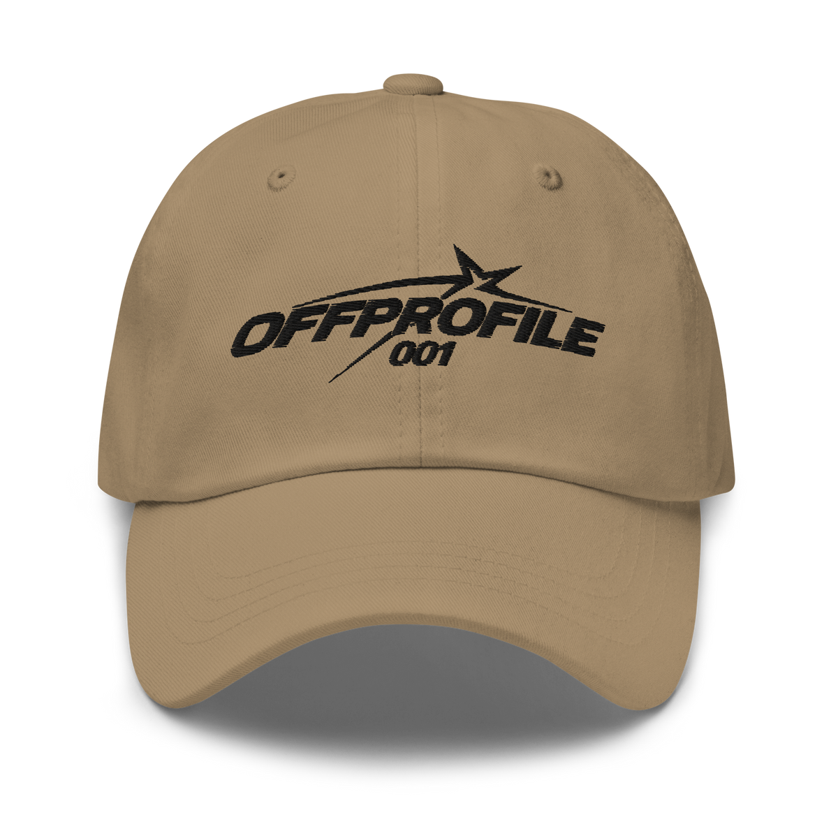 Gorra dad hat OFF PROFILE caqui, vista frontal