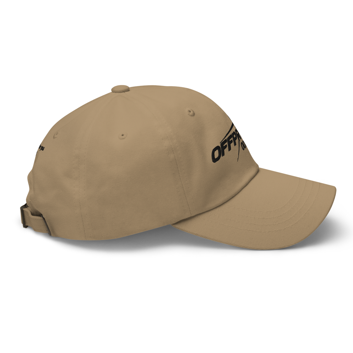 Gorra dad hat OFF PROFILE caqui, perfil derecho