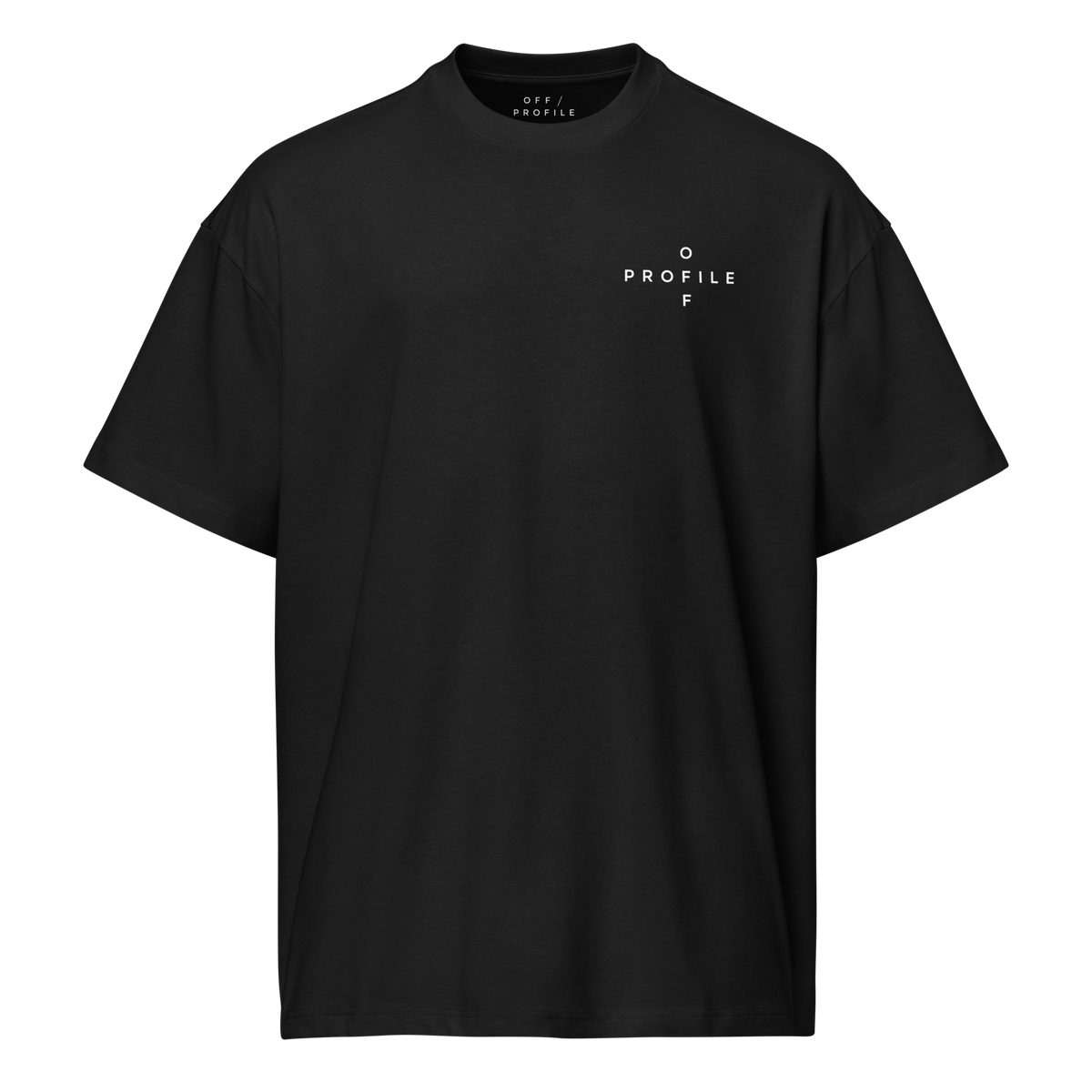 Camiseta boxy ON A MISSION negra, vista frontal