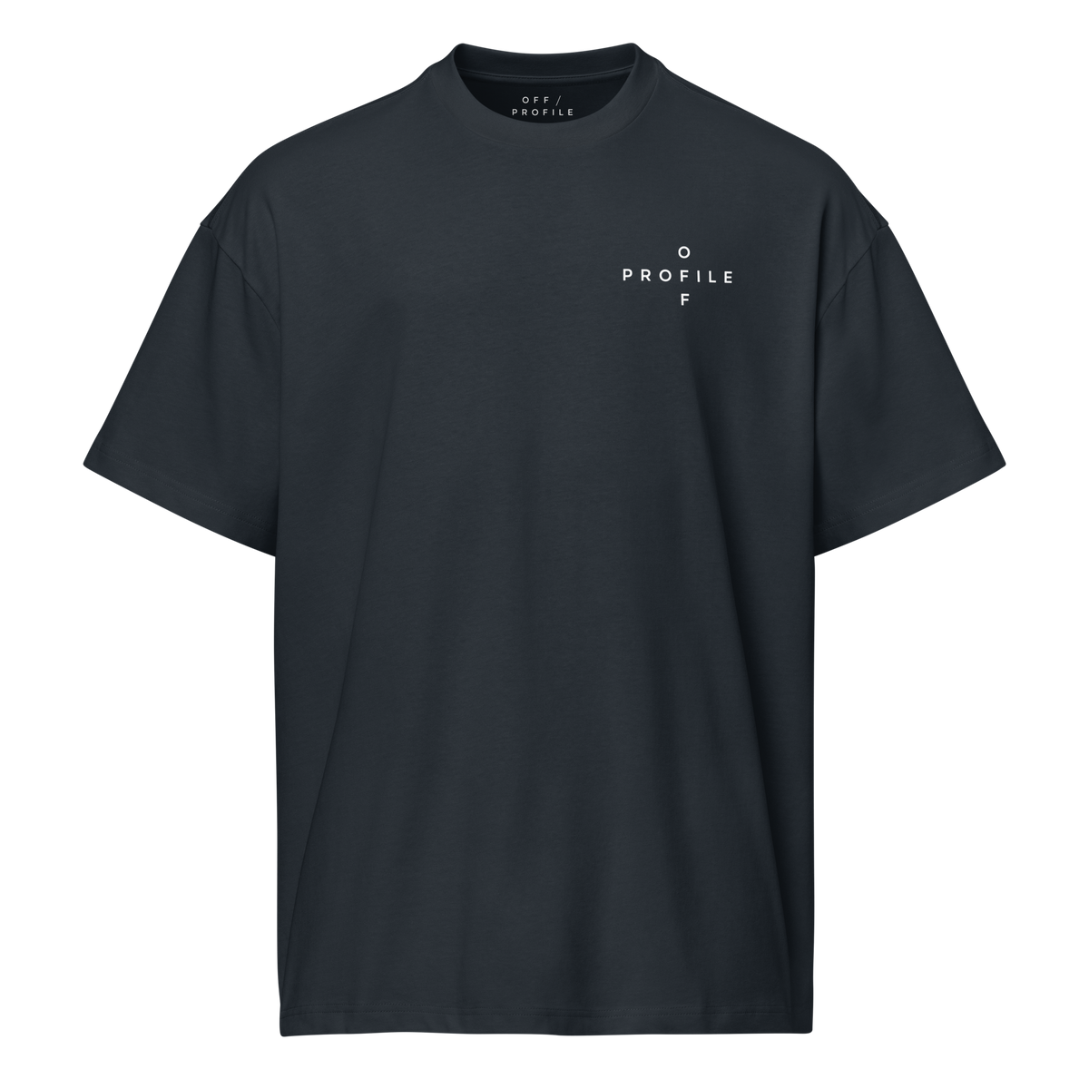 Camiseta boxy ON A MISSION azul marino, vista frontal
