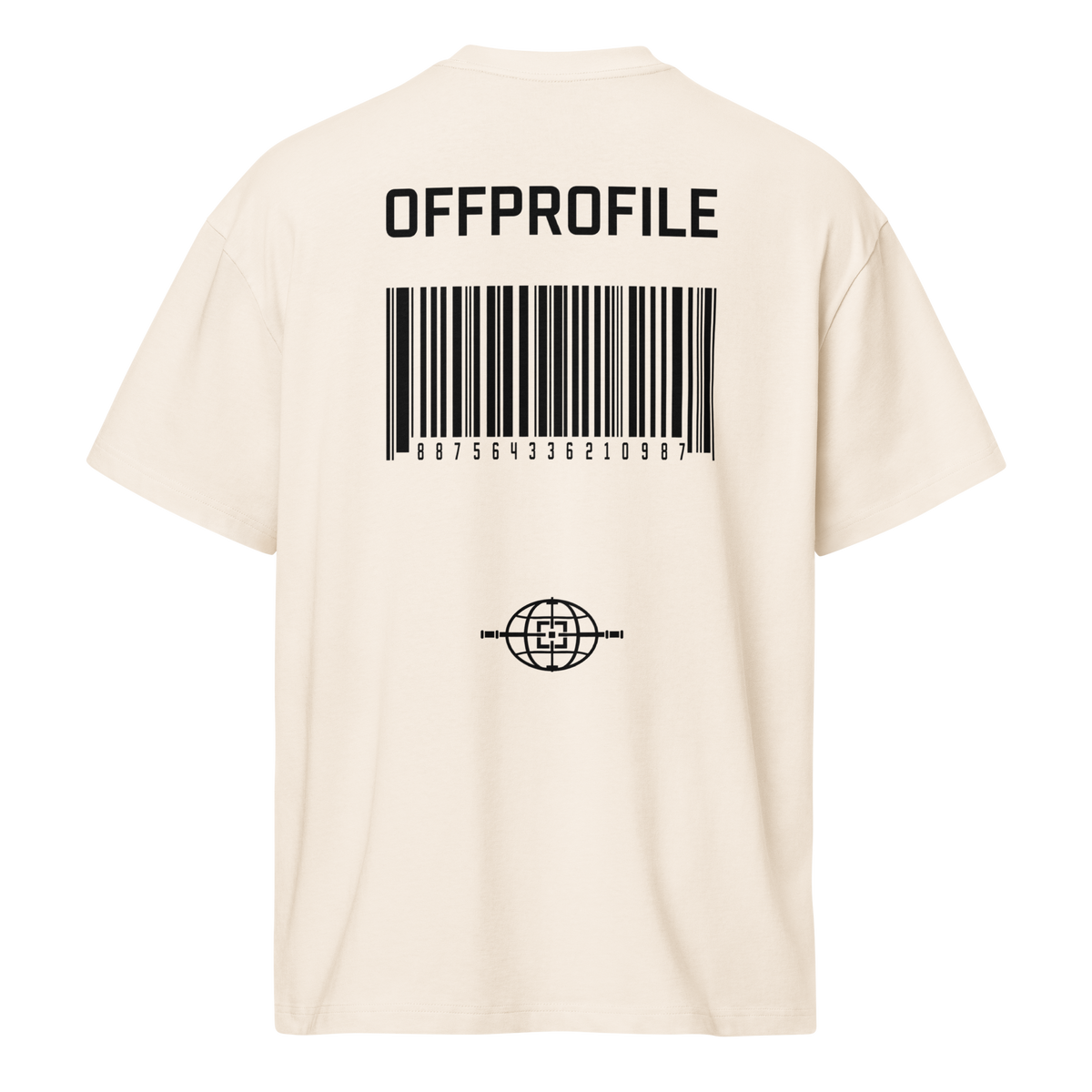 Camiseta boxy OFF PROFILE Vintage White, vista trasera