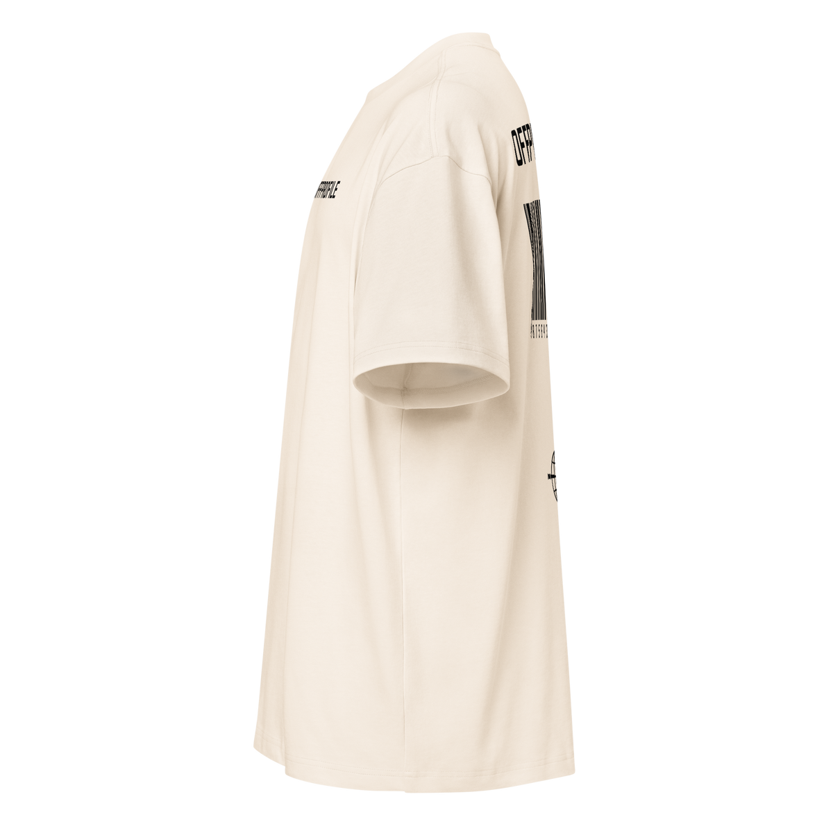 Camiseta boxy OFF PROFILE Vintage White, lateral izquierdo