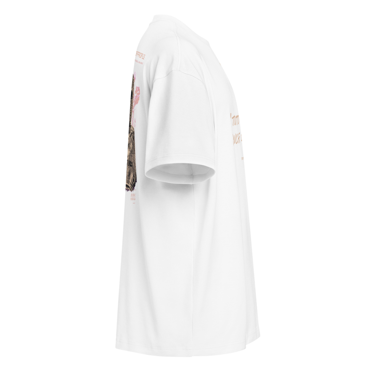 Camiseta boxy OFF PROFILE blanca, lateral derecho